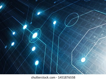 High tech technology geometric and connection system background with digital data abstract