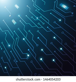 High tech technology geometric and connection system background with digital data abstract