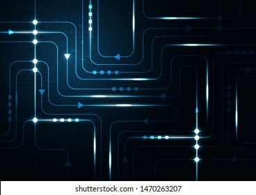 High tech technology geometric and connection system background with digital data abstract