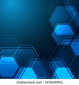 High tech technology geometric and connection system background with digital data abstract