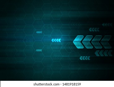 High tech technology geometric and connection system background with digital data abstract