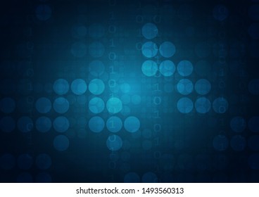 High tech technology geometric and connection system background with digital data abstract