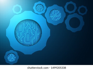 High tech technology geometric and connection system background with digital data abstract