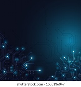 High tech technology geometric and connection system background with digital data abstract