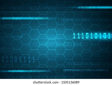 High tech technology geometric and connection system background with digital data abstract