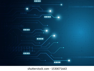 High tech technology geometric and connection system background with digital data abstract