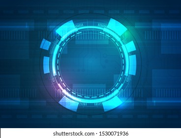 High tech technology geometric and connection system background with digital data abstract