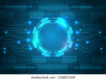 High tech technology geometric and connection system background with digital data abstract