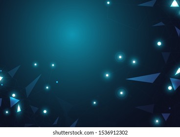 High tech technology geometric and connection system background with digital data abstract