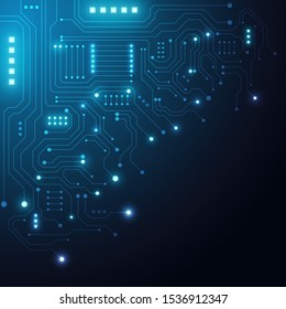 High tech technology geometric and connection system background with digital data abstract