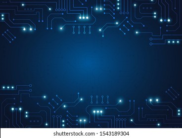 High tech technology geometric and connection system background with digital data abstract