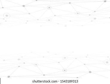 High tech technology geometric and connection system background with digital data abstract