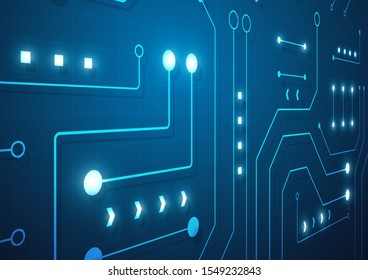 High tech technology geometric and connection system background with digital data abstract