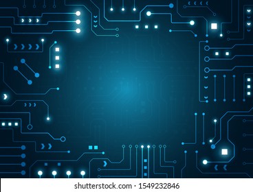 High tech technology geometric and connection system background with digital data abstract