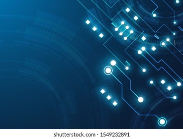 High tech technology geometric and connection system background with digital data abstract