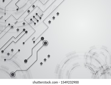 High tech technology geometric and connection system background with digital data abstract