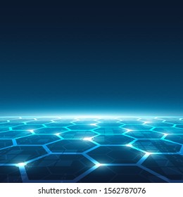 High tech technology geometric and connection system background with digital data abstract