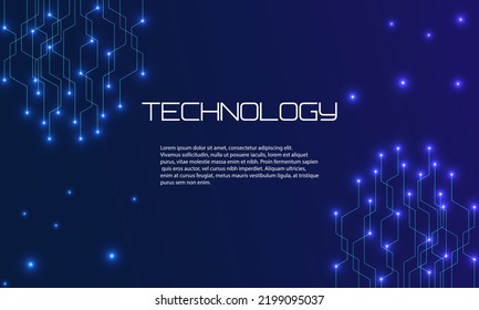 High tech technology geometric and connection system background with digital data abstract