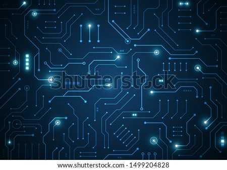 High tech technology geometric and connection system background with digital data abstract