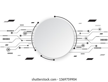 High tech technology geometric and white background with digital data abstract