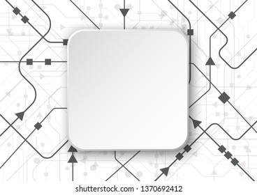 High tech technology geometric and white background with digital data abstract