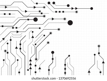 High tech technology geometric and white background with digital data abstract