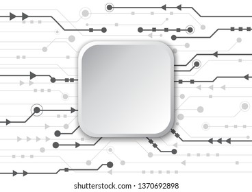 High tech technology geometric and white background with digital data abstract