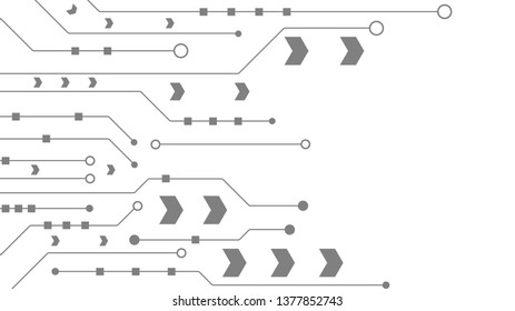 High tech technology geometric and white background with digital data abstract