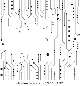 High tech technology geometric and white background with digital data abstract