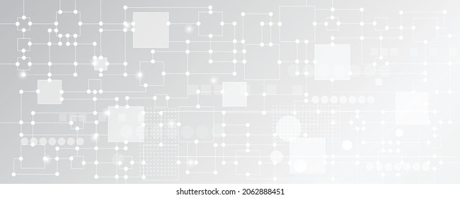 High tech technology lines gray white background vector illustration, digital data connection technology, digital science and technology