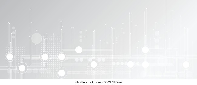 High tech technology lines gray white background vector illustration, digital data connection technology, digital science and technology