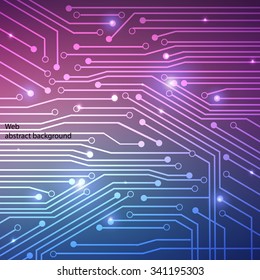 High tech vector background with circuit computer board