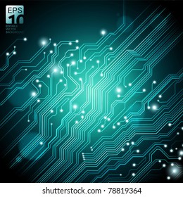 high tech vector background with circuit board texture