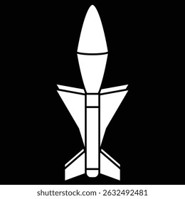High technologi rocket missile with long range distance illustration