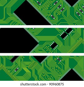 High technology background, computer circuit board - vector illustration