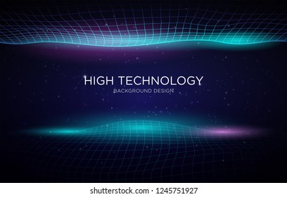 high technology business background template design with abstract glowing wave with modern concept and futuristic design vector eps 10