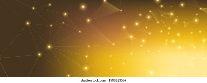 High Technology Connection. Data Tech. Glow Grid Network. Gold Triangles Background. Metal Technology Elements. 3d Big Data. Premium Dots Background. High Triangular Network. Technology Wallpaper.