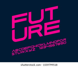 High Technology futuristic font set