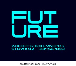 High Technology futuristic font set