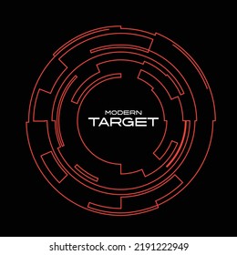 High technology HUD user interface. sci-fi futuristic display with detail for modern monitor screen in vector. Target shape for element design illustration.