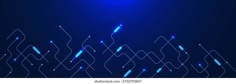 High technology network connection with futuristic electronic circuit diagram and component element. Modern communication design concept. Vector illustration