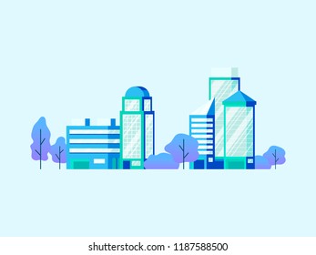 High technology office buildings vector