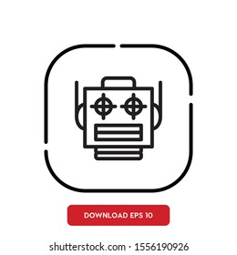 High technology symbol, robot outline vector icon