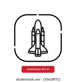 High technology symbol, space shuttle  outline vector icon