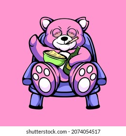 High teddy bear illustration design