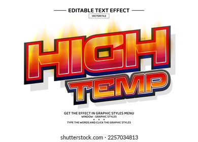 High temp 3D editable text effect template