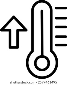 High temperatur line icon single high quality