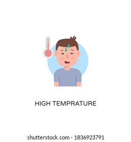 High Temperature Cartoon Character icon in vector. Logotype