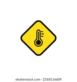 High temperature caution warning symbol design vector