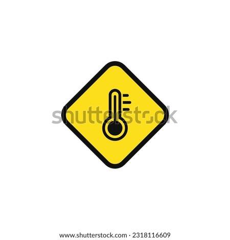 High temperature caution warning symbol design vector